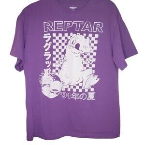 Nickelodeon Rugrats Reptar '91 Retro Style Purple Tee w/ Japanese Text Y:L A:S
